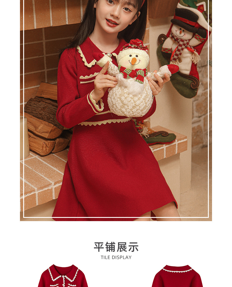 Robe de princesse en laine tricotée pour filles, parfum de noël, doux, automne et hiver_voghion.com