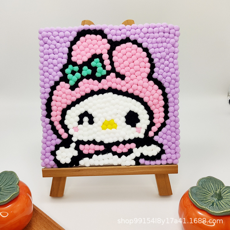 DIY ヘアボール絵画手作り材料パッケージクリエイティブ子供の漫画アニメーション装飾絵画ステッカー絵画屋台卸売|undefined