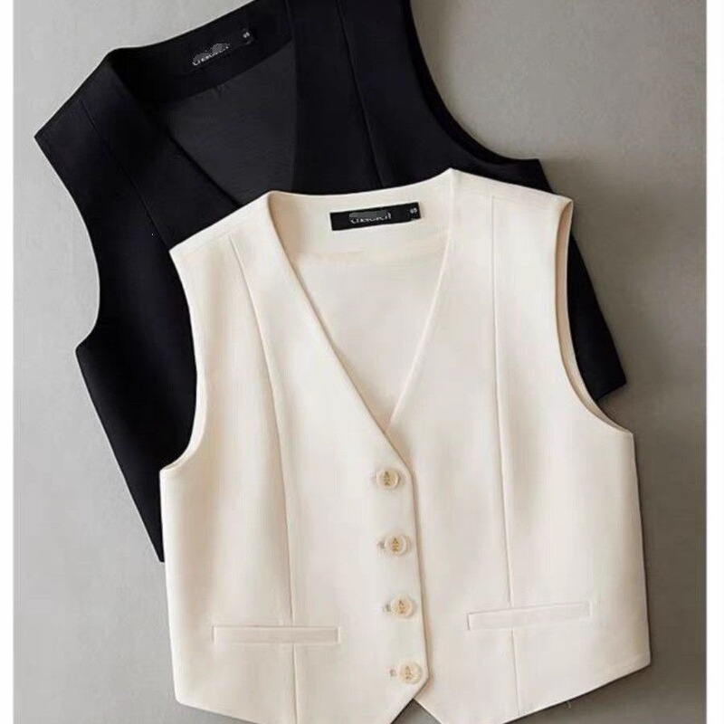 Fashionable Suit Vest for Spring and Autumn 2025, Short Style, Versatile New Women's Vest, Slim Fit Sleeveless Top Fashionable Suit Vest for Spring and Autumn 2025, Short Style, Versatile New Women's Vest, Slim Fit Sleeveless Top