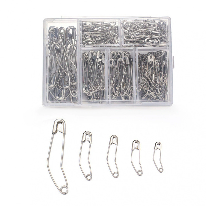Набор изогнутых булавок с несколькими спецификациями, гальванизированная стальная проволока, изогнутая булавка, банановая булавка, коробка с 6 отделениями