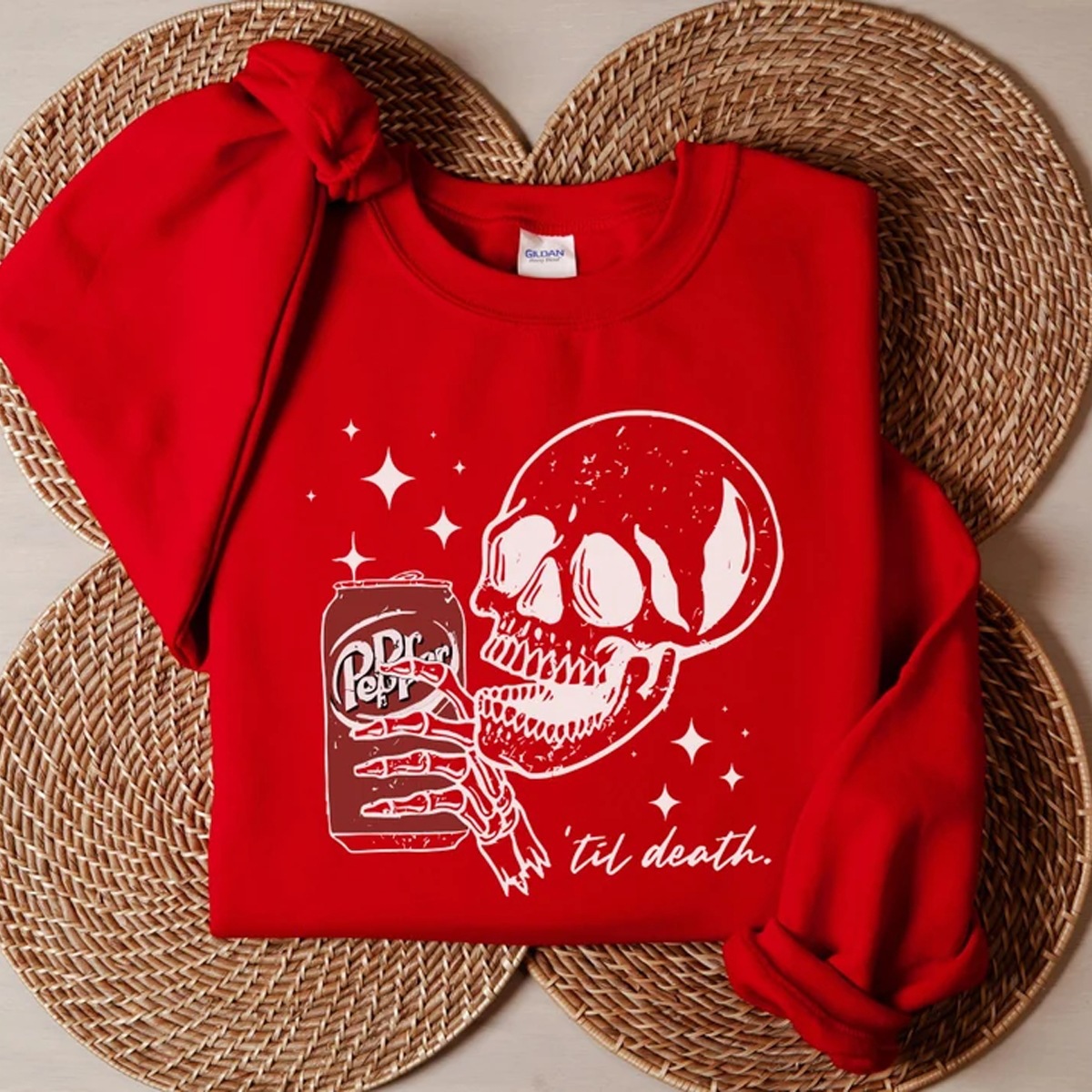Till Death Dr. Pepper Sweatshirt Halloween Skeleton Sweatshi