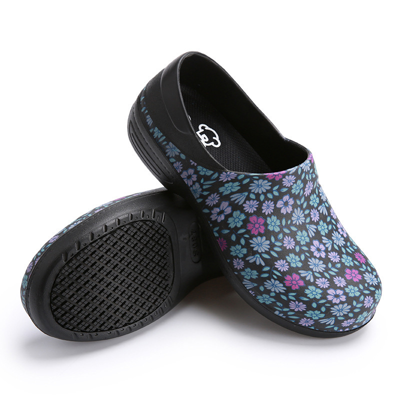 厨师鞋印花防滑鞋工作鞋防油防水耐磨 厨工写 劳保鞋男女轻软