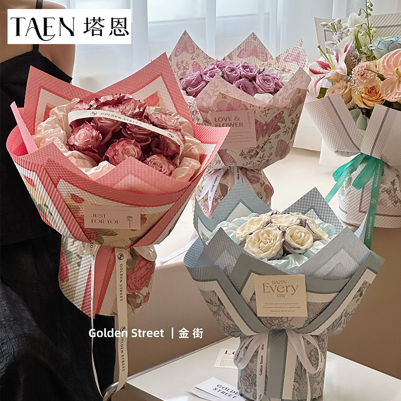 安娜庄园·立体压纹纸油画花卉氛围纸鲜花花束包装纸花艺包花纸