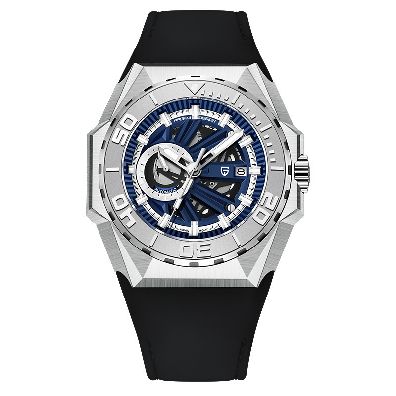 Pagani bojiani YS007 reloj de hombre dial grande reloj mecánico automático creativo reloj de hombre de acero inoxidable hueco