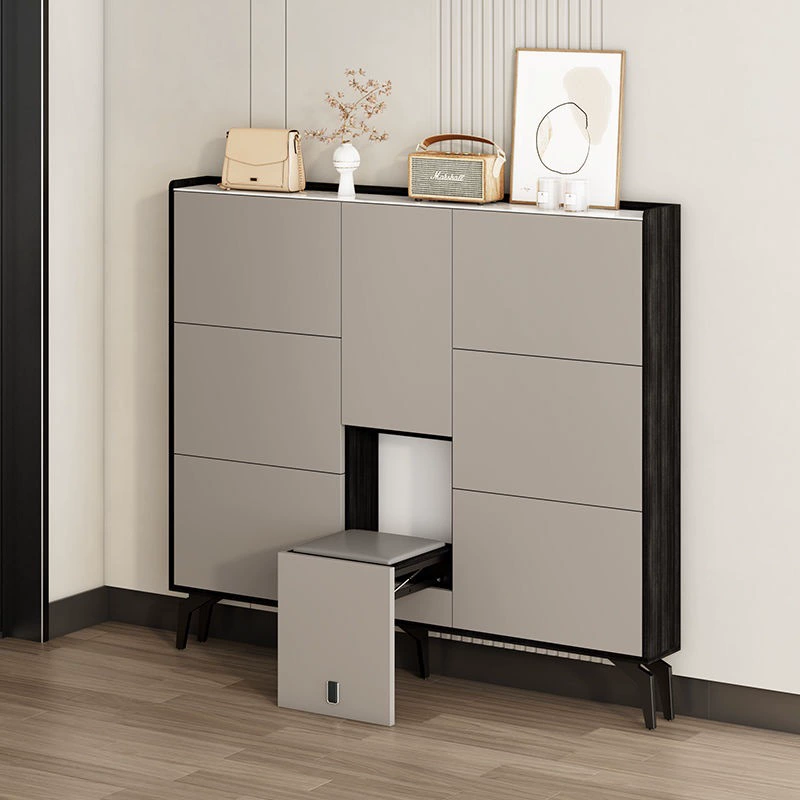 Современный минималистский шкаф для обуви большой емкости из каменной плиты