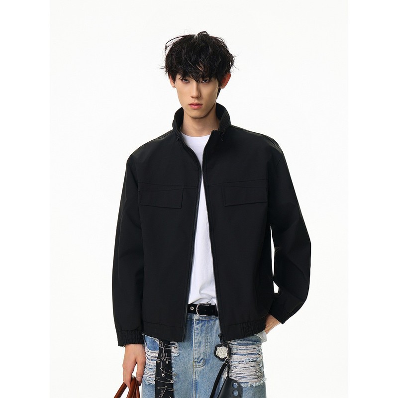 ACE小众设计师复古立领子弹拉链工装夹克男士春秋潮牌外套HJ5802|undefined
