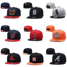 美職業棒球大聯盟球隊運動棒球帽遮陽韓版平沿帽寬檐青年反戴帽子