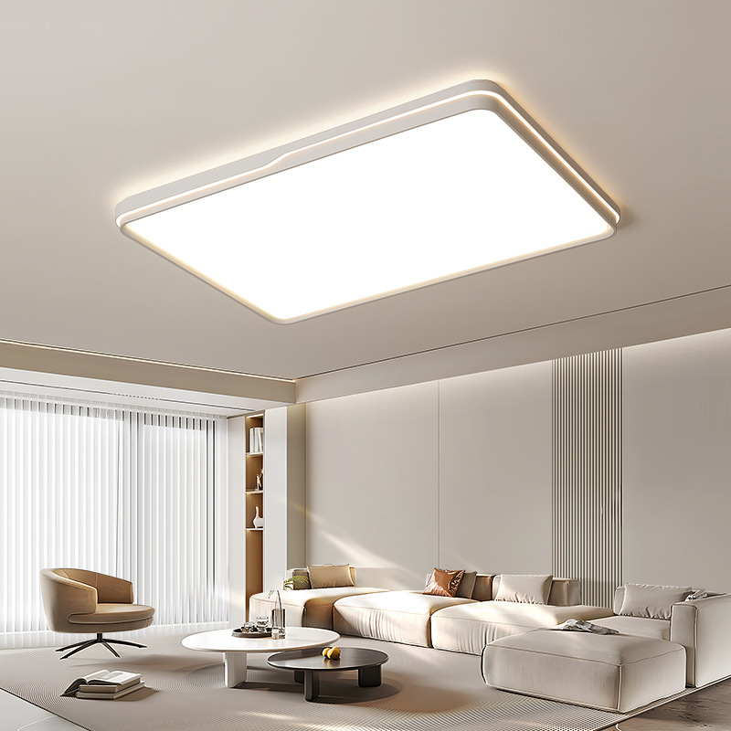 [Selección estricta] lámpara principal de protección ocular de espectro completo 2025 nuevo estilo popular de viento de crema lámpara de techo rectangular lámpara de toda la casa