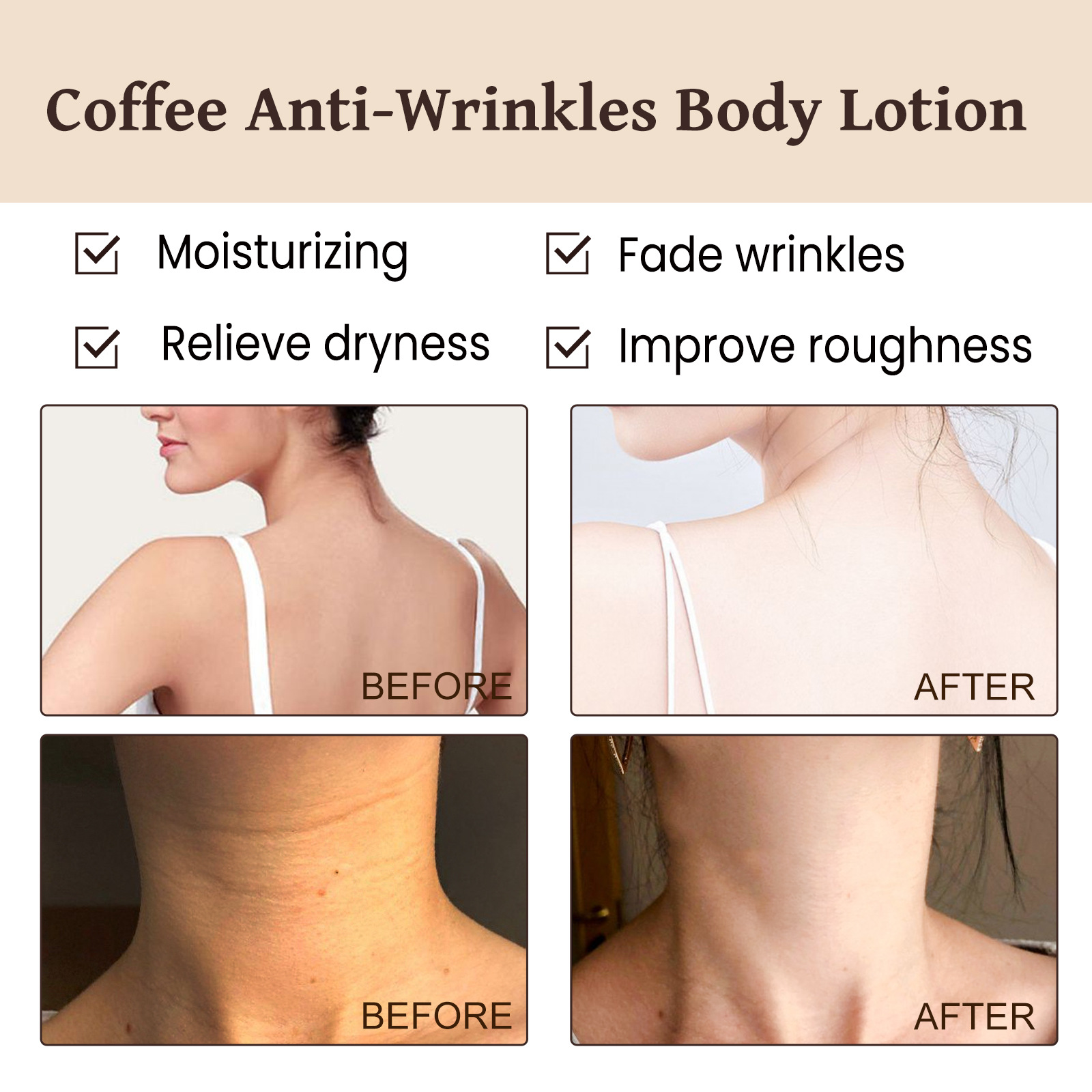 EELHOE Coffee Wrinkle Resisting Fragrance Refreshing, Fine, Brightening, Repairing, and Dry Skin Beautifying Body Milk_voghion.com