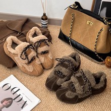 软皮版~加绒德训鞋女秋冬女鞋新款勃肯鞋轻便保暖毛毛鞋加厚棉鞋