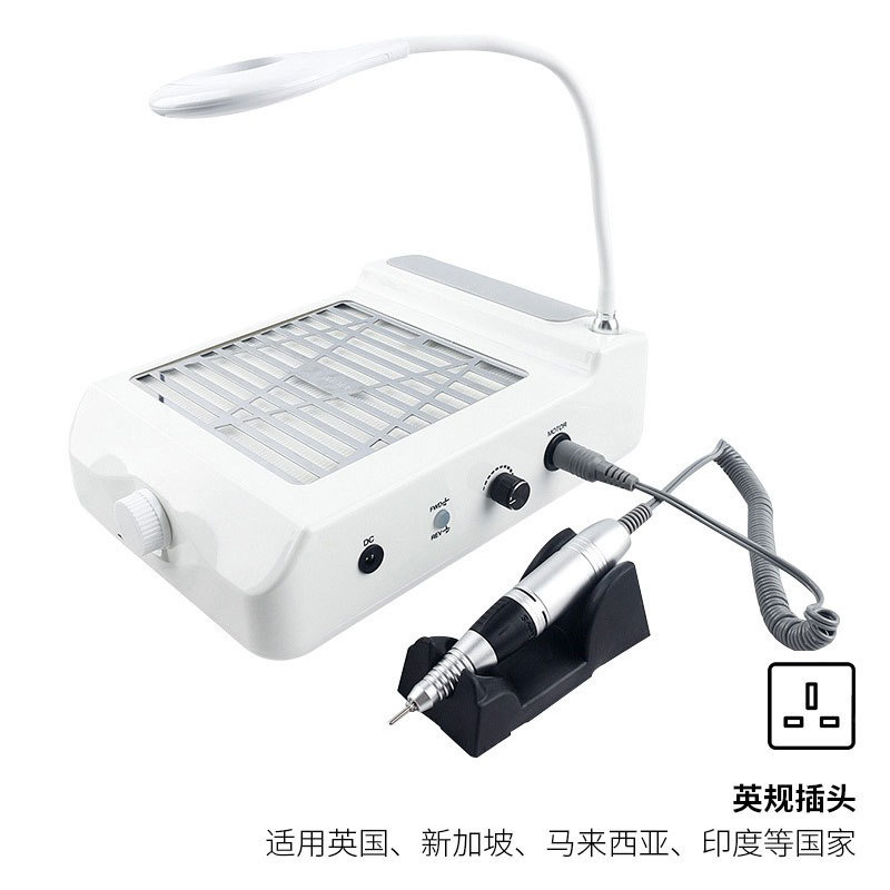 Máquina de belleza de uñas Cuatro en Uno máquina de molienda integrada aspiradora con filtro de extracción de almohada de mano colector de polvo de uñas transfronterizo