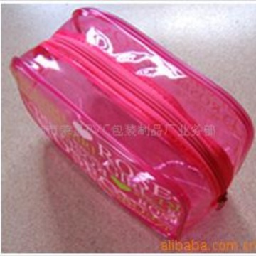 PVC胶骨袋拉链袋网紋袋化妆袋 收纳袋 透明包装袋 床上用品包装袋