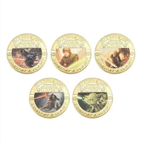 Classic Movie Star Wars Commemorative Coin Force Awakening Movie Peripheral Die-Cast Coin Badge Gift Collection