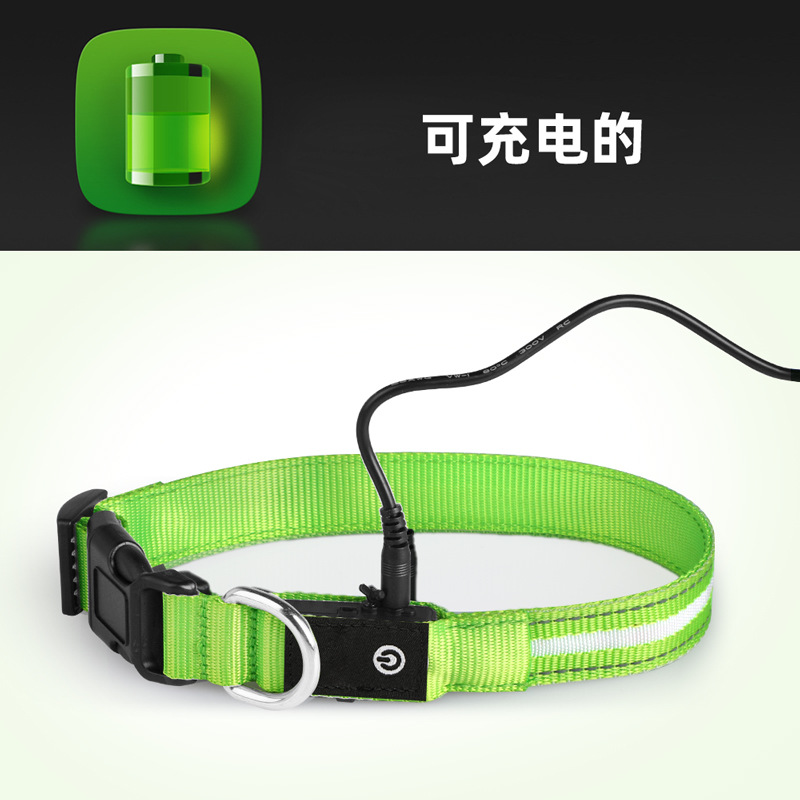 LED新款發(fā)光項圈寵物狗貓咪項圈脖圈USB充電夜間遛狗發(fā)光寵物帶
