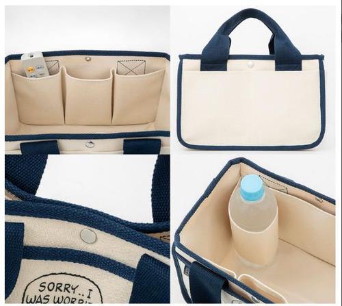 Japanese appendix magazine printed handbag canvas Snoopy finishing multi-functional bag cartoon large capacity