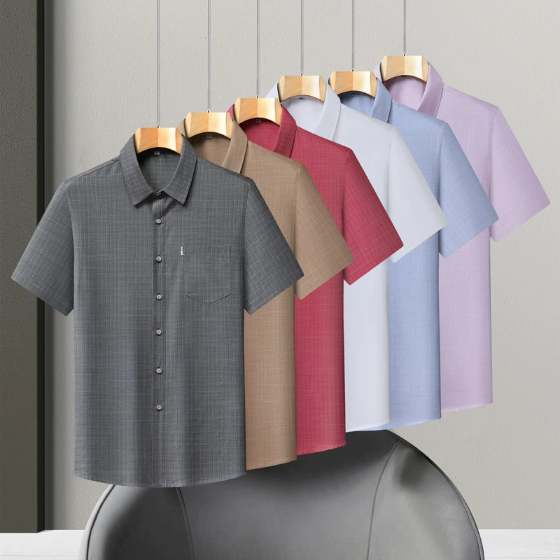 Повседневная свободная универсальная мужская рубашка больших размеров с короткими рукавами, новая летняя мужская рубашка