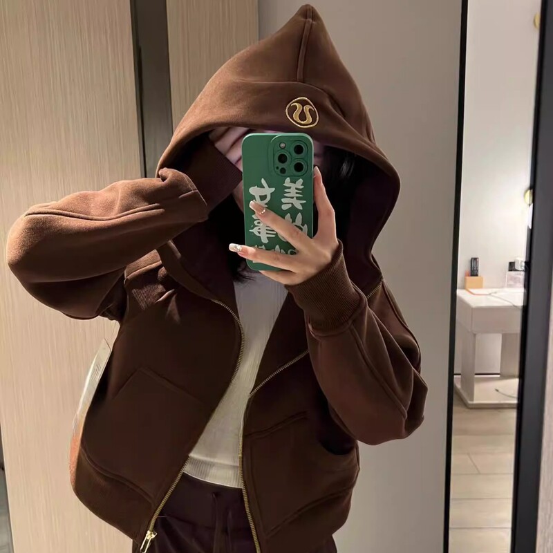 Lulu Original Label Scuba Oversized Women's Thin Fleece Loose-Fit Full-Zip Hooded Sweatshirt Lulu Original Label Scuba Oversized Women's Thin Fleece Loose-Fit Full-Zip Hooded Sweatshirt