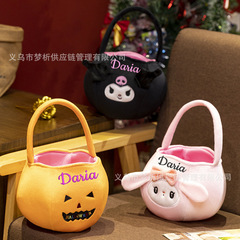 Etsy個性刺繍金ハロウィーンカボチャの砂糖のバスケット子供がバスケットのキャンディーを手に入れて砂糖袋のおもちゃを買う