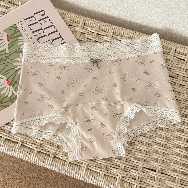 女士内裤碎花平角裤加长加宽10A抑菌纯棉底裆全棉内裤女中高腰裤|undefined