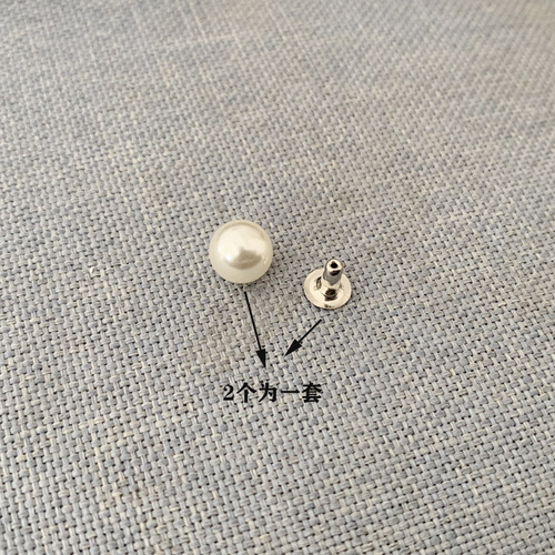 Wholesale pearl stud clothing diy denim knitted lace accessories round half hole pearls with trumpet feet