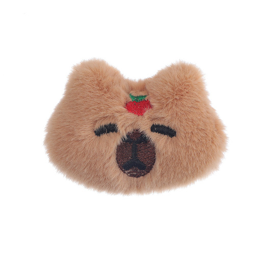 New Cute Capybara Pin Accessory Cartoon Plush Bear Hair Clip Keychain Student Gift Pin