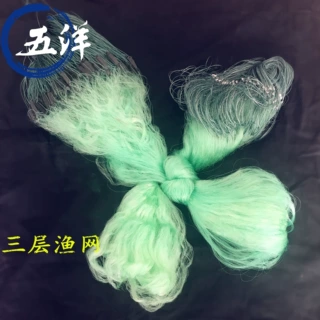 渔网粘网丝网绿丝沉网/2米2-8指100米/三层网鲫鱼网鲤鱼网捕批发