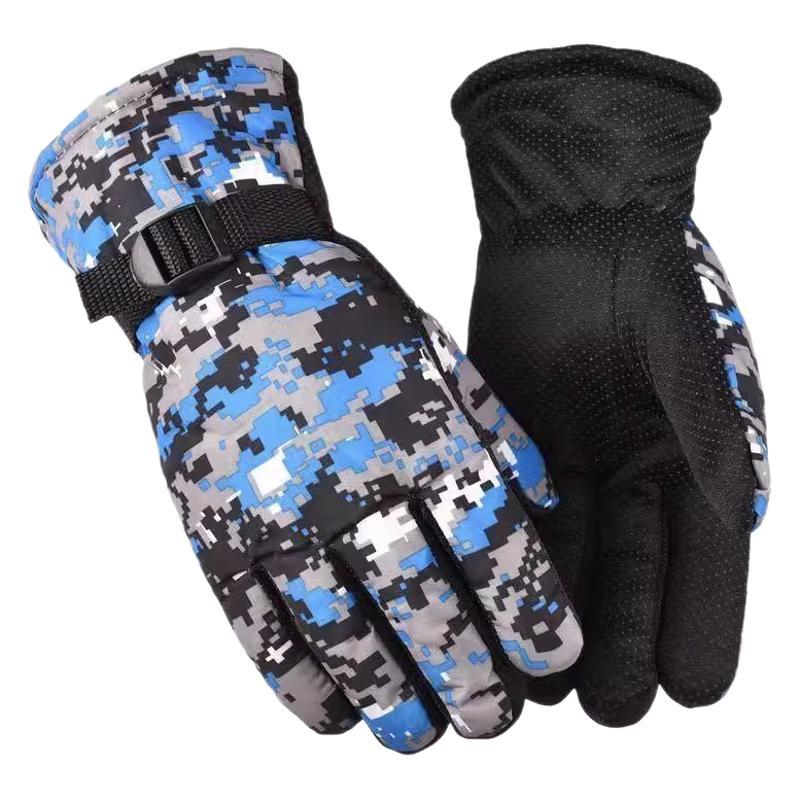 Guantes para hombres de invierno para montar al aire libre con guantes de piel de pantalla táctil caliente para automóviles eléctricos a prueba de viento a prueba de agua