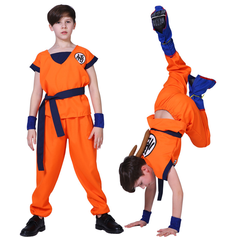 Dragon Ball Super Saiyan Costume Halloween Costume Goku cosplay outfit for kids and performances