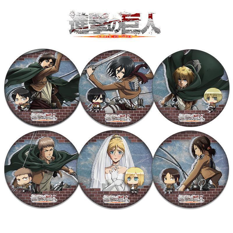 [Attack of Giant 201 Series Double Flash Badges 208-218] Plain Silver Onion 75mm58mm Animation Yum
