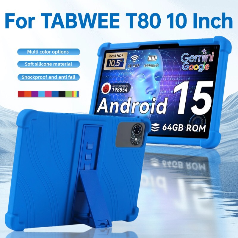 Suitable for Tabwee T80 Tablet 10.5inch Shell Edge Anti-Fall Bracket Soft Silicone Cover Rubber Shell