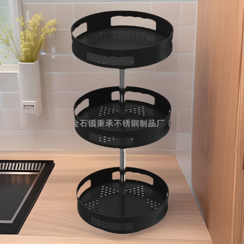 Estante de almacenamiento giratorio de cocina de múltiples capas sala de estar mesa giratoria de doble capa caja de almacenamiento de escritorio condimento botella condimento estante