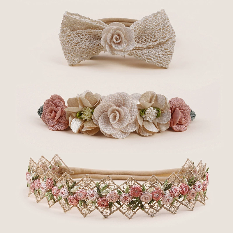 Новый европейский и американский дикий детский ремешок для волос креативное моделирование цветов эластичные ремешки для волос оптовая комбинация аксессуаров для волос