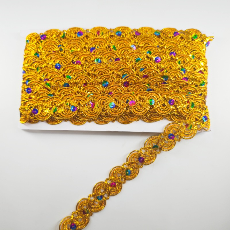 Hojas de colores, pagoda pequeña, lentejuelas, encaje, bricolaje hecho a mano, accesorios de vestuario étnico, accesorios de vestuario de escenario, espiga colgante