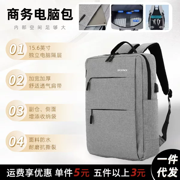 15inch 17inch Laptop Bag for Female College Students, Backpack with High Aesthetic Value, Large Capacity Commuting Backpack for Men