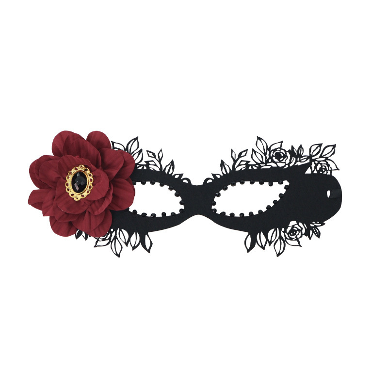 Halloween nueva máscara de diamante de flores negras accesorios femeninos máscaras de baile de baile disfraz de emoción sexy máscara de ojos