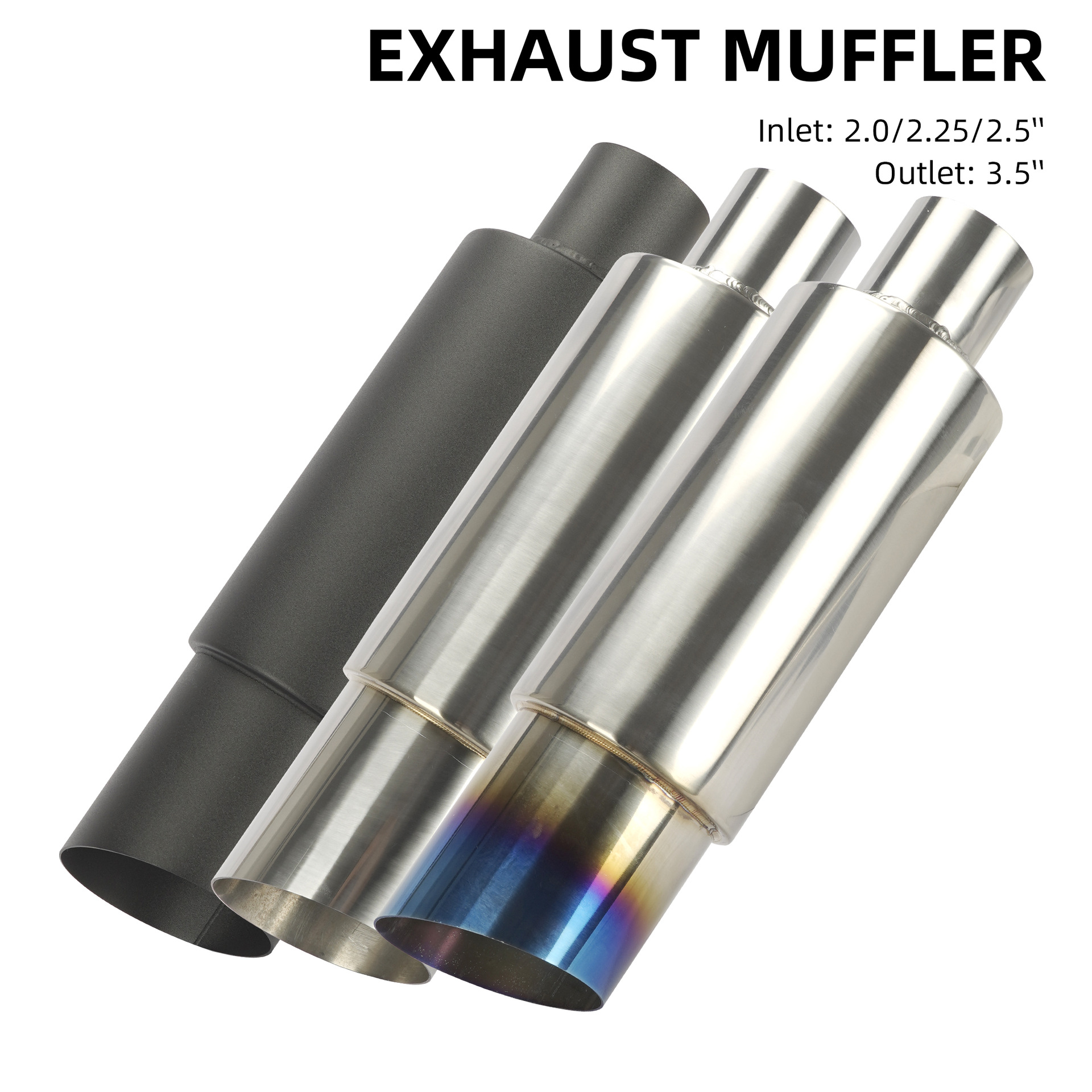 Car exhaust pipe modification direct exhaust silencer N1 style universal stainless steel tail drum 51 57 63MM