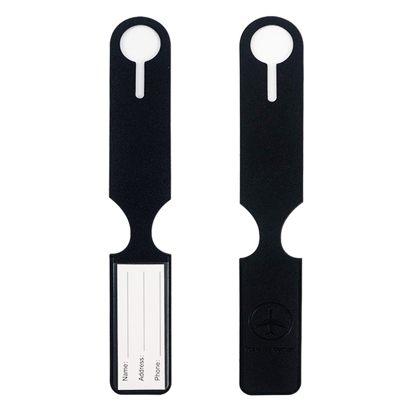 Cross-border in stock multi-color double-sided PVC hot-pressed leather aircraft LOGO embossing can be set long luggage tag wholesale