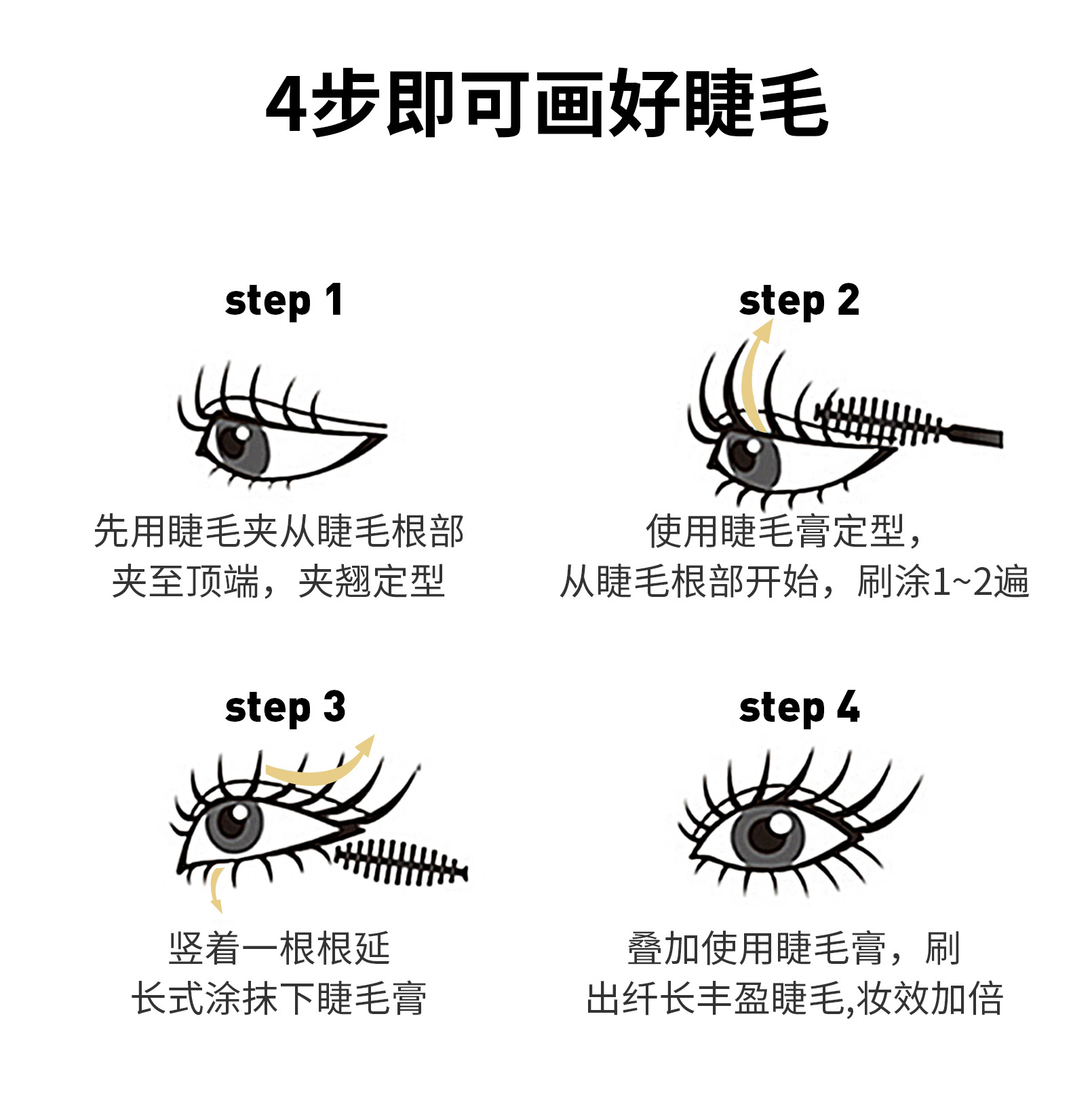Hellokiss Dual-Effect 2-in-1 Long and Curly Mascara Waterproof, Non-smudging, Long-lasting and Thick 4D Mascara undefined