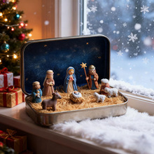 Mini Christmas Nativity Set in Tin Box�����}�Q�}�Q�R�����b