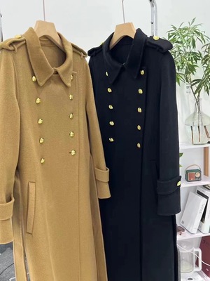 2022 Autumn and winter Two-sided Cashmere overcoat Mid length version British style Big Waist senior Fur coat