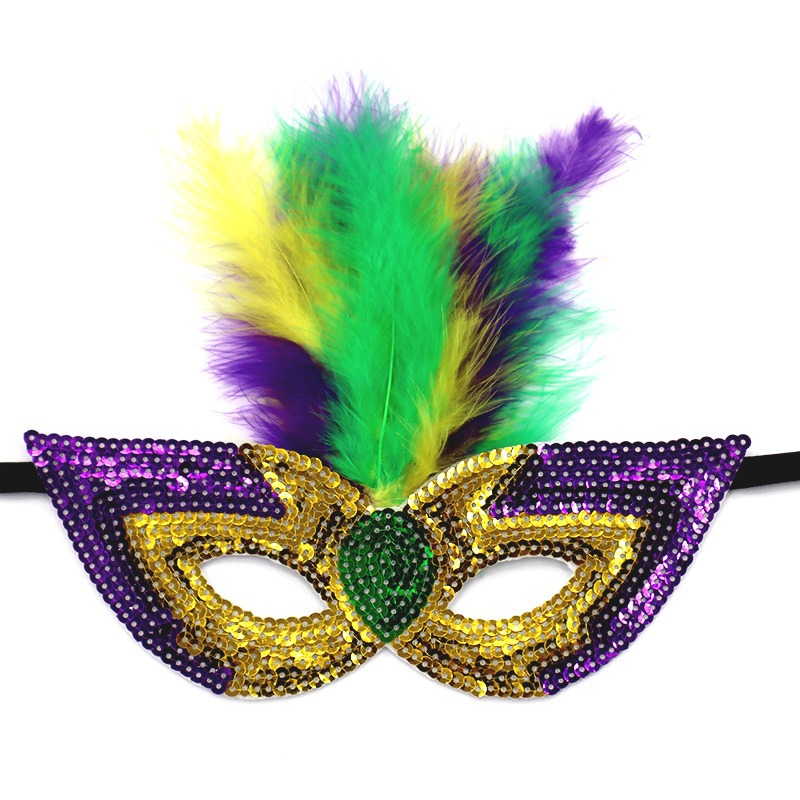 Carnaval europeo y americano Mardi Gras máscaras doradas morada-verde - sequela máscaras de fiesta bar transfronterizas