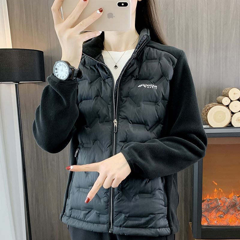 Winter new aoli velvet stitching down jacket women's outdoor sports mountaineering warm white duck down light Korean style coat