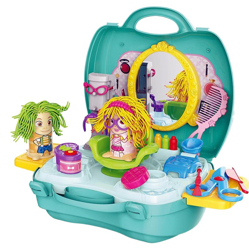 Simulación DE LOS NIÑOS cocina vajilla herramienta corte traje cosméticos PET play House maleta doctor toy