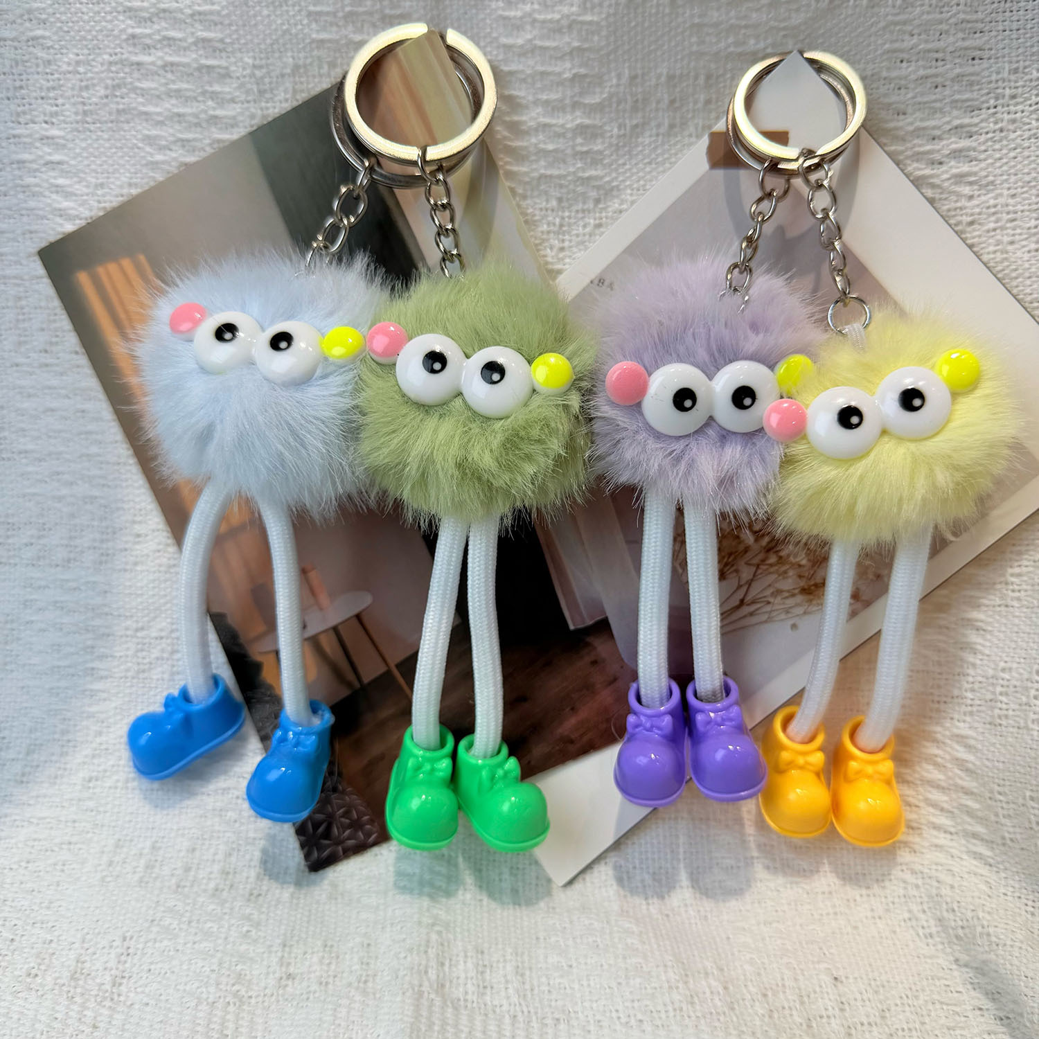 Trendy Creative New Cute Cartoon Student Couple Keychain Pendant Plush Toy Bag Accessory