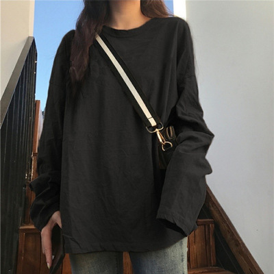 White Bottoming Shirt Women's Autumn 2022 New Korean Version Of Women's Clothing With A Solid Color Student Long-sleeved T-shirt Women's Tide