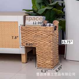楼梯篮带手柄编织水风信子楼梯篮适用于地毯楼梯储物篮楼梯储物篮