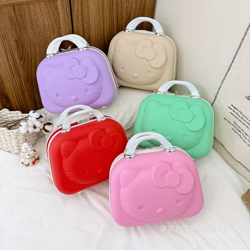 Handheld cartoon suitcase for makeup, small storage box, wholesale
