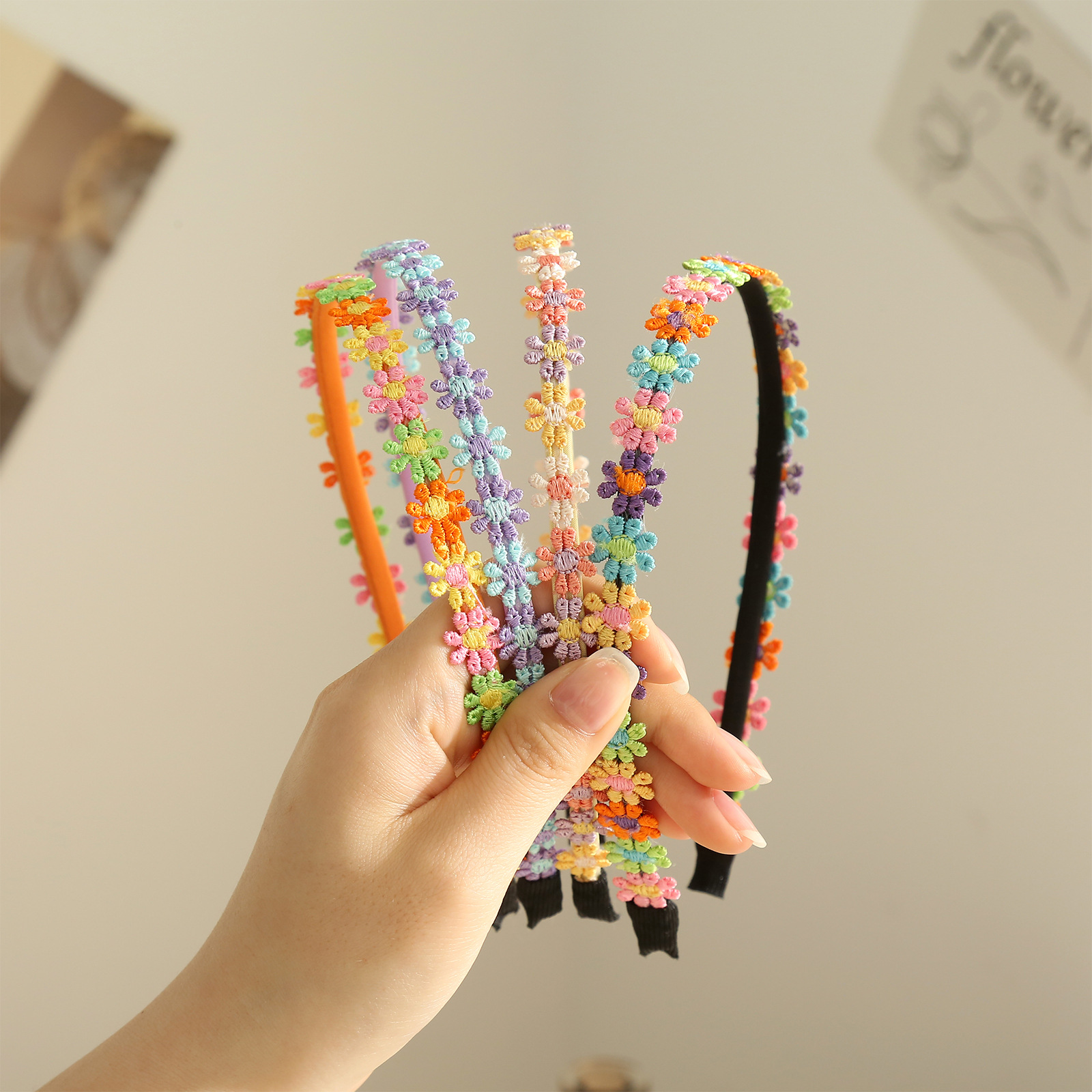 Flower Pattern Sweet Flower Cloth Hair Band 1 Piece
