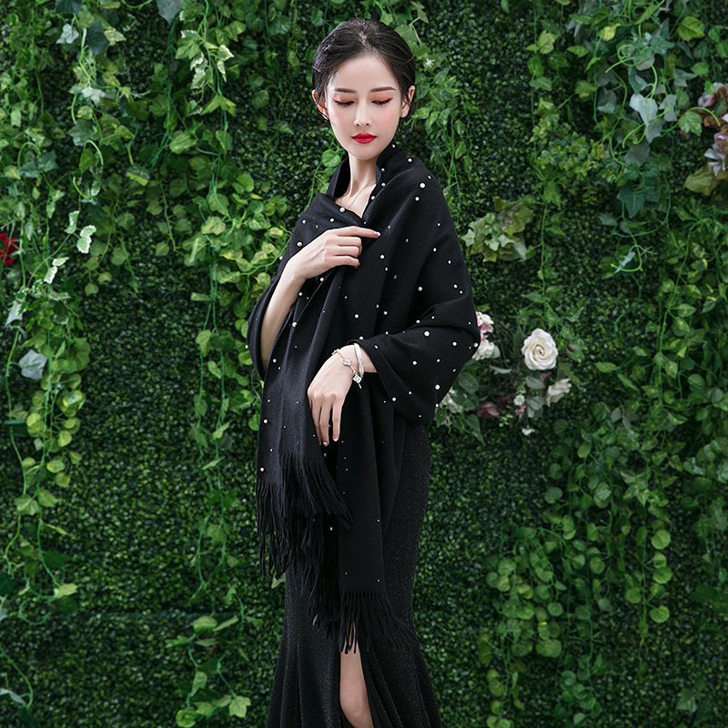 Bufanda de las mujeres de primavera y otoño chal blanco capa elegante vestido de cheongsam ropa exterior capa nupcial boda de doble uso primavera