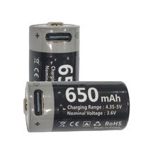 3.6V CR123A 650mAh Type-C 5V�� �ֵ������ǵƾ����USB�����